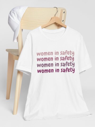 Woman in Safety Graphic T-Shirt – Bella+Canvas Empowerment Tee