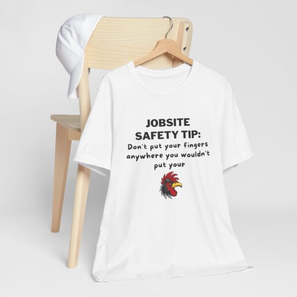 Jobsite Funny Safety Tips Graphic T-Shirt – Bella+Canvas Funny Safety Tee - Image 2