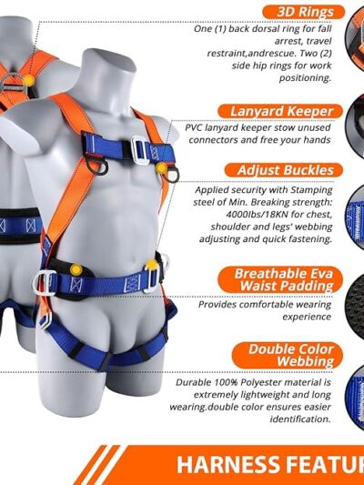 Safety Harness Fall Protection Kit – Full Body Harness