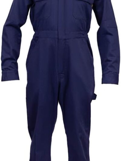 Flame Resistant Coverall – 7oz 88% Cotton / 12% Nylon Twill, NFPA 2112 & ASTM F1506 Certified, Arc Flash HRC 2, UL Listed Workwear with Multiple Pockets & FR YKK Zipper