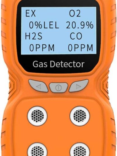 4 Gas Monitor Detector – Rechargeable, LCD, Alarm Alert