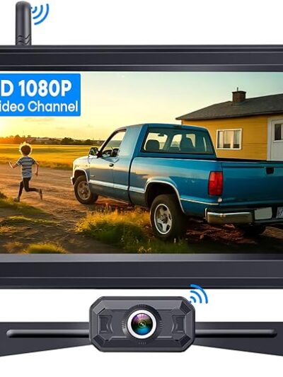 Wireless Backup Camera for Trucks – 1080P HD Display, IP69K Waterproof, Night Vision, Dual-Camera Support – Easy DIY Install (Befumly H21)