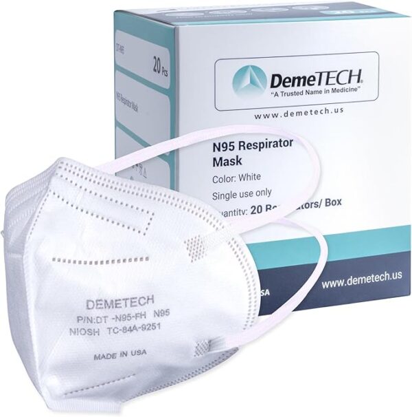 DEMETECH N95 Mask (20-Pack) – NIOSH Certified, USA Made