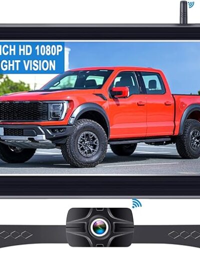 7-Inch Wireless Backup Camera for Trucks – Dual Channel, 1080P HD, IP69K Waterproof, Night Vision, Split Screen, Easy DIY Install