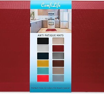 ComfiLife Anti-Fatigue Kitchen & Standing Desk Mat – 3/4″ Thick, Non-Slip, Black (20″x32″)