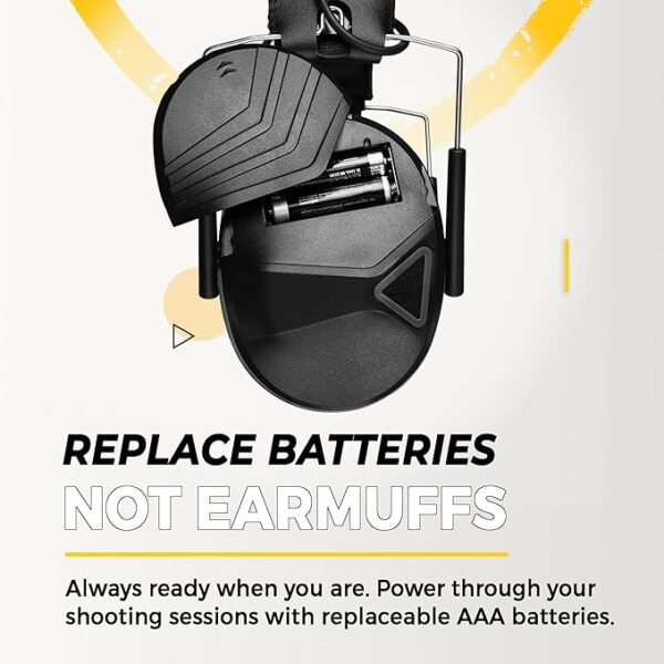 TradeSmart TacticalEdge Electronic Shooting Earmuffs – NRR 24 Noise Reduction, 5X Sound Amplification, Slim Design Hearing Protection for Hunting, Range, and Tactical Training - Image 2