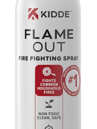Kidde Flame Out Fire Fighting Spray – 14oz Fire Extinguisher for Home, Kitchen, Dorms & Apartments – Easy to Use, Lightweight, and Effective on Grease, Paper & Trash Fires