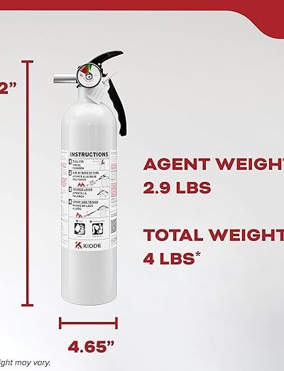 Kidde Fire Extinguisher for Vehicles – 10BC – Single-Use, Compact Auto Fire Extinguisher for Cars, Trucks & RVs – UL Listed, 6-Year Warranty