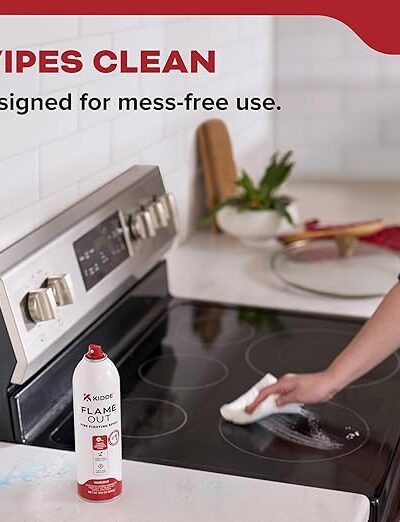 Kidde Flame Out Fire Fighting Spray – 14oz Fire Extinguisher for Home, Kitchen, Dorms & Apartments – Easy to Use, Lightweight, and Effective on Grease, Paper & Trash Fires